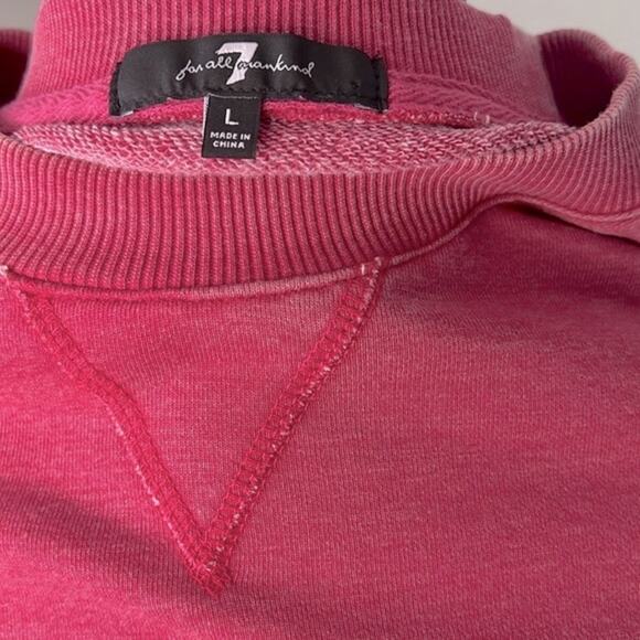 7 For All Mankind Crop Ruffle Sleeve Sweatshirt Size Large - Picture 5 of 6